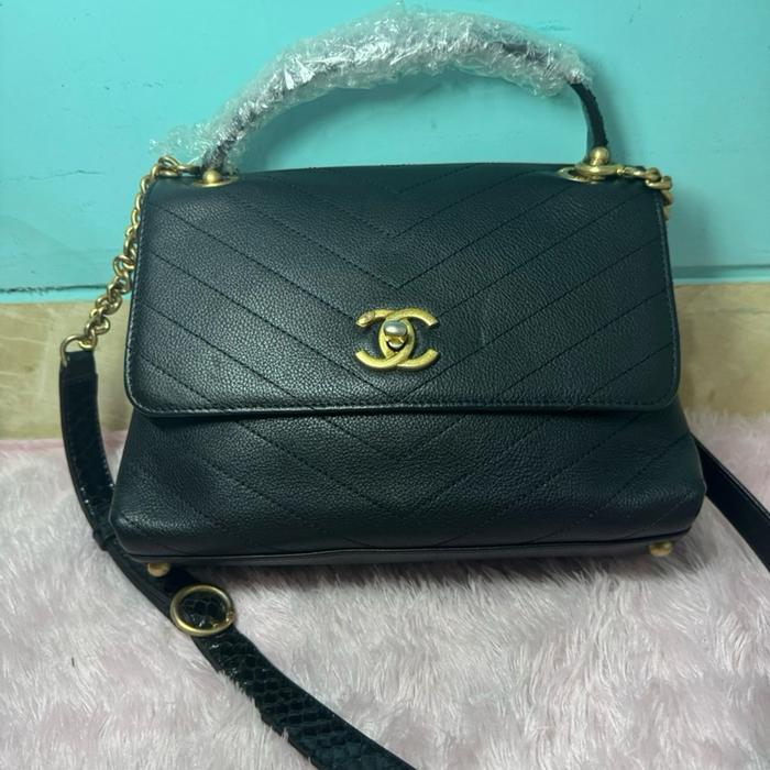 Chenel Vintage Chevron Flap Bag