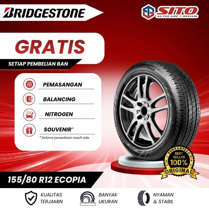 [WAJIB TANYA STOK] BAN BRIDGESTONE 155/80 R12 ECOPIA - BAN MOBIL ORIGINAL