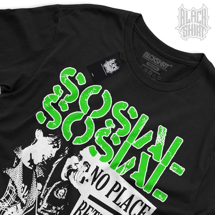[COD] Kaos musik band Punk Sosial sosial No place between black and white Merchandise unofficial Kat
