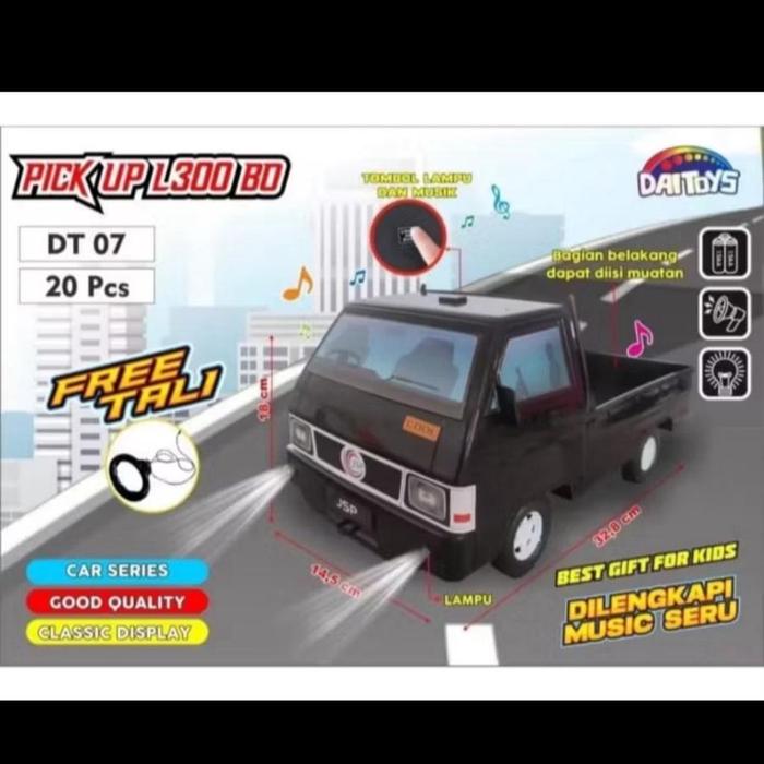 DT07 Mainan Mobil Pickup L300 Baterai / Pick up L 300 Batre Musik Lampu FREE TALI