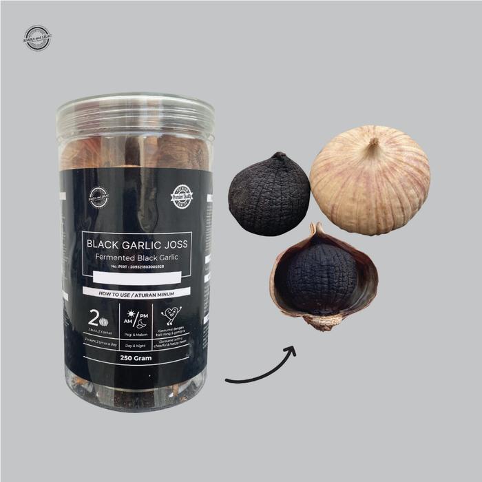 BLACK GARLIC JOSS 250 GRM | FERMENTASI BAWANG PUTIH TUNGGAL |BAWANG HITAM PREMIUM SUPER