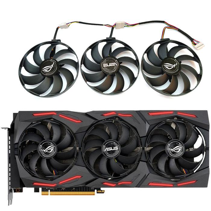 1SET T129215SU FDC10H12S9-C RX 5700XT STRIX OC GPU Fan，For ASUS RX 5700、RX 5700XT、RX 5600XT ROG STRI