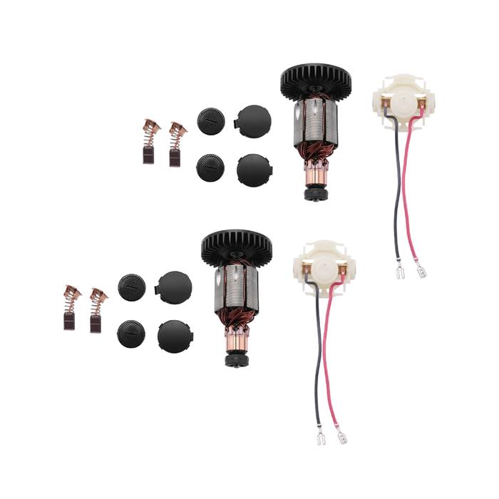 2 Set Brush Holder+Caps+Cover+Brushes+Armature For MAKITA CB430