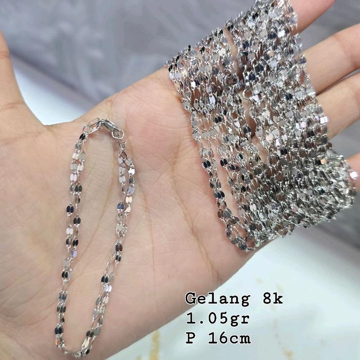 Gelang rantai emas biji timun mas putih