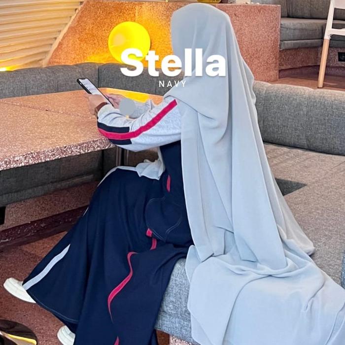 Zisheeri Stella Sporty Dress Bahan Polo Premium Syar'i Gamis Mewah Simple Katun Muslim