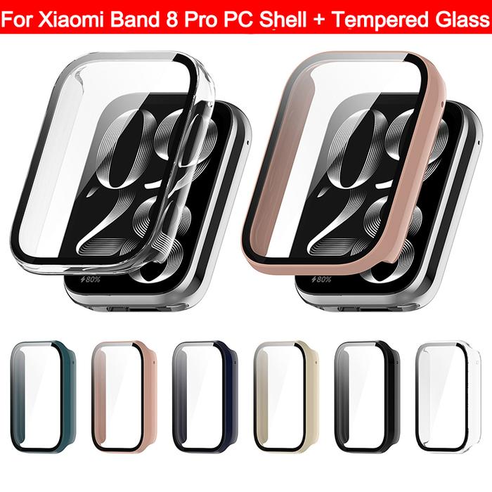 For Xiaomi Band 8 Pro PC Case With Tempered Film Mi Bracelet 8 Pro one-piece Protective Shell Jam Ka
