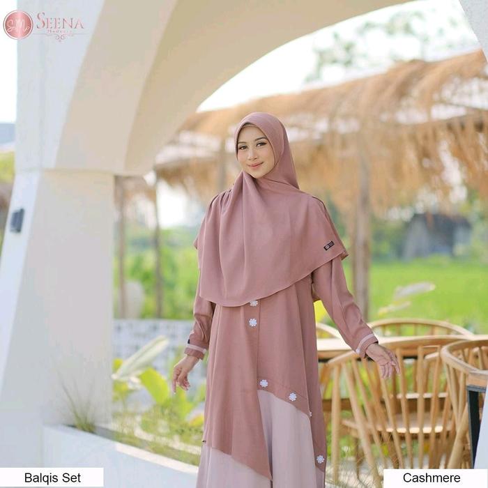 Balqis Dress - Tampil Simpel Tapi Elegan dengan Pilihan Warna Cashmere dan Black dari SeenaModesty