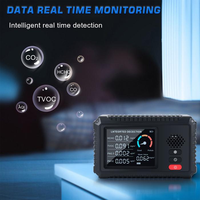 Detektor CO2 Detektor Kualitas Udara Monitor PM2.5 Deteksi Formalin
