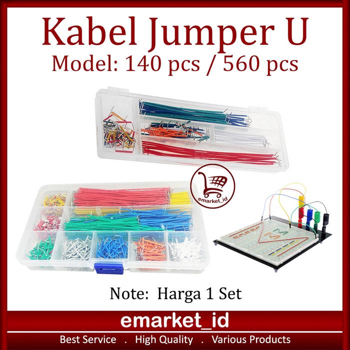 Kabel Jumper Male to Male Bentuk U Breadboard / Shape Solderless / Cable Wire Kit