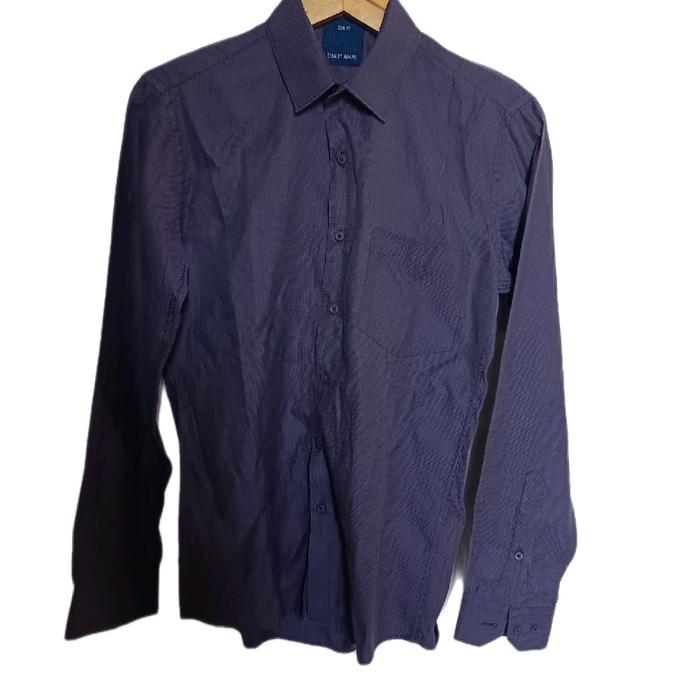 Stanley Adam Kemeja Ungu Slim Fit Pria Bahan Katun dan Polyster Nyaman dan Tampilan Elegan Cocok unt