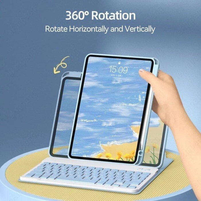 Case Samsung Galaxy Tab A8 X205 A9 A9+ S6 Lite P610/P615 S9/S9 FE S9+/S9 FE+ FS Rotary Keyboard TA11