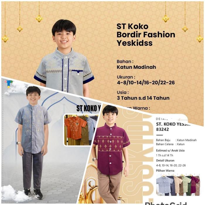 YessKids Setelan Koko Anak Usia 2-13 tahun 83393 / 83429 / 83242