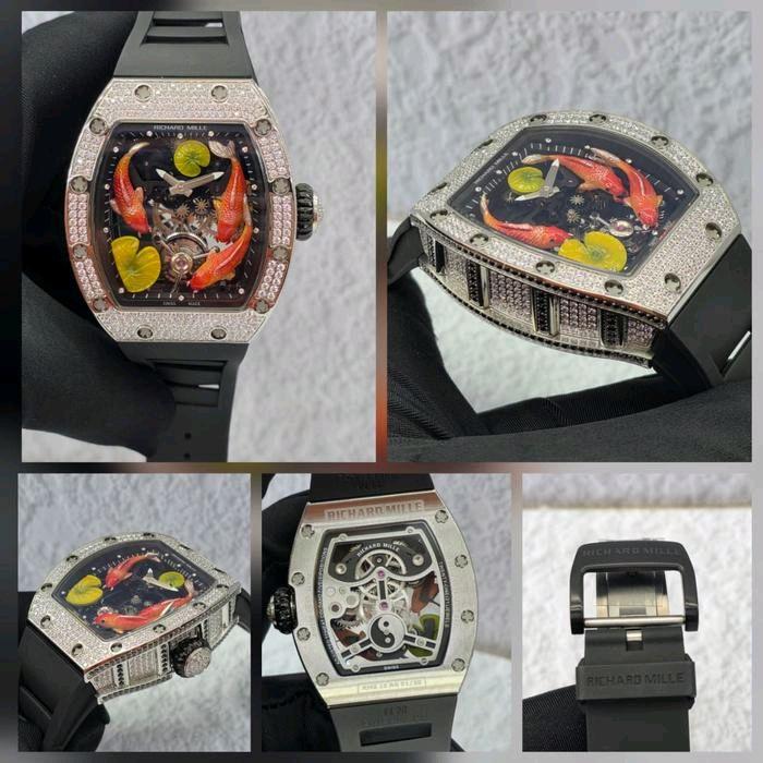 JAM TANGAN PRIA HwRICHARD*MILLE RM10 KOI MANUAL WINDING SWISS RMF AUTOMATIC MOVEMENT DIAMOND