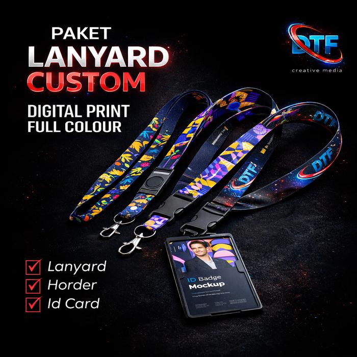 Lanyard Custom 2 Sisi / Tali Lanyard / Lanyard Full Print / Lanyard 2 Sisi / Name Tag