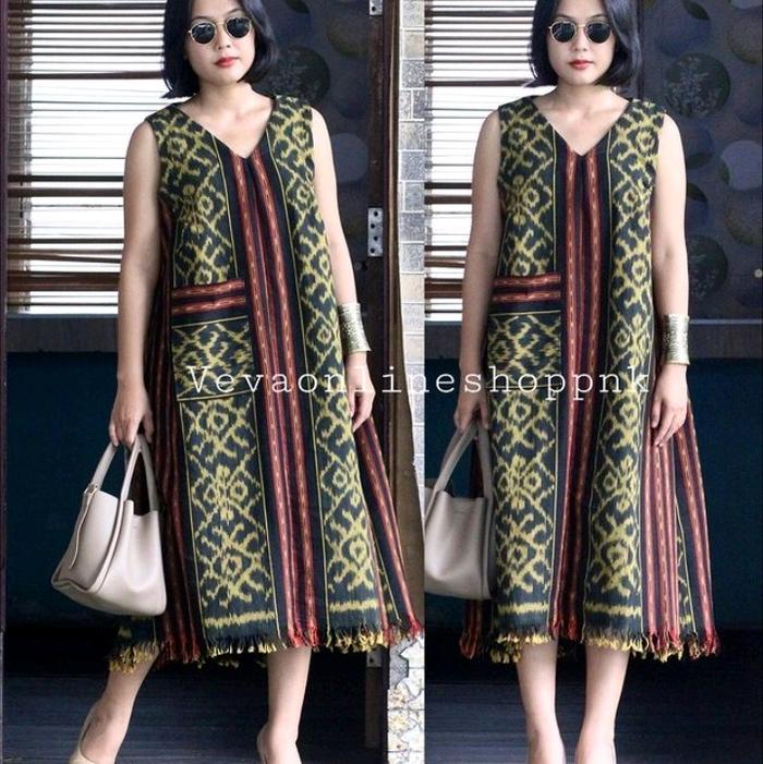 DRESS TENUN -TENUN ETNIC-BAJU NATAL