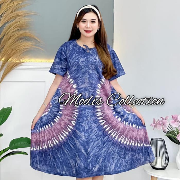 Daster Kaos Payung Jumbo Dada Tali Depan Tidak Busui Baju Tidur Wanita Dewasa Model Lengan Pendek Ke