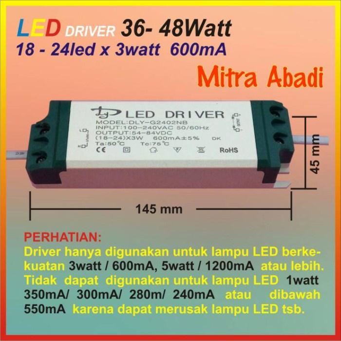 LED Driver 18-24x3 Watt 600 mA Casing Plastik