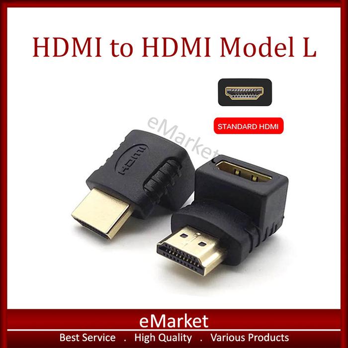HDMI to HDMI Model L / Converter HDMI Male to HDMI Female / Adaptor / Sambungan