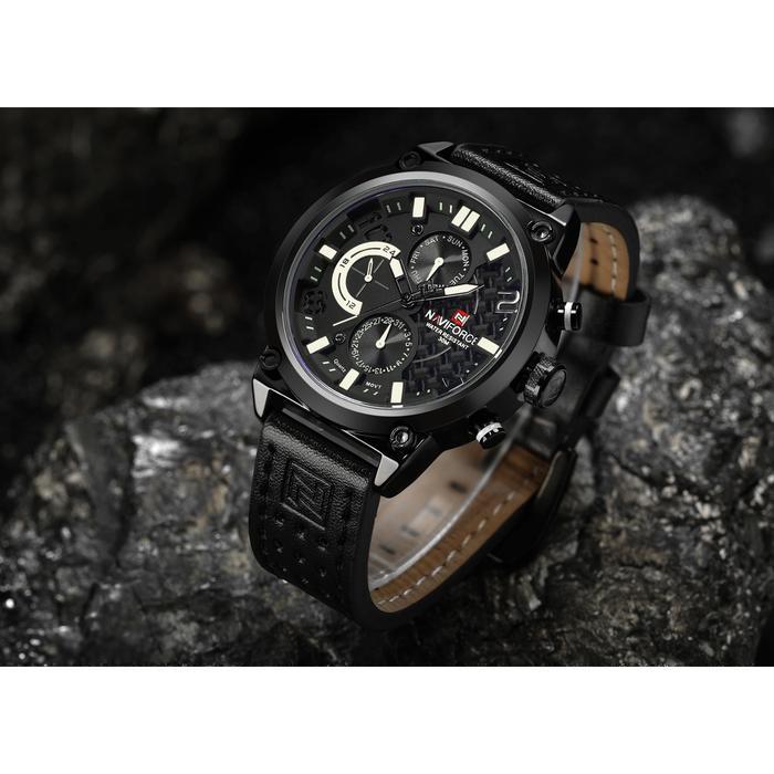 NAVIFORCE Jam Tangan Analog Pria NF-9068M Genuine Leather Strap