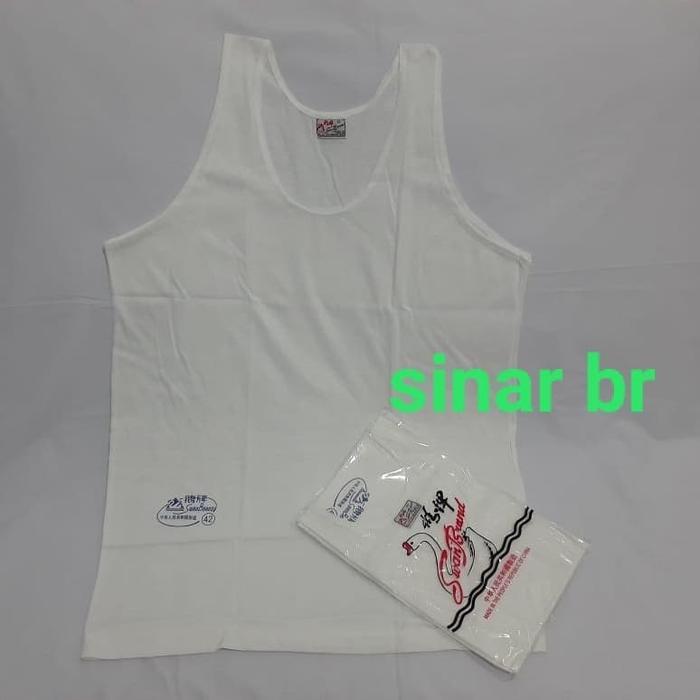 NEW 3PS PAKAIAN DALAM PRIA/SINGLET SWAN BRAND POLOS SERI BESAR 38,40,42 ORI