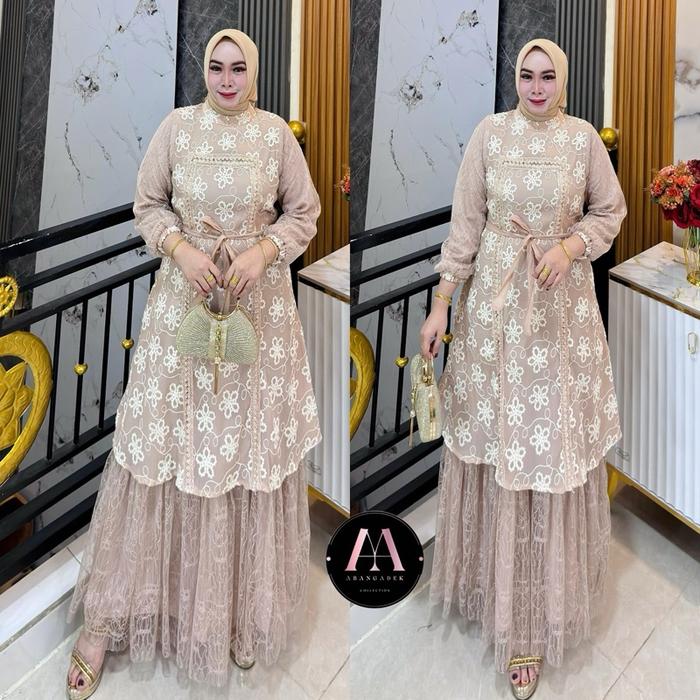 GAMIS CANTIK  BRUKAT CHANTILY by ABANG ADEK