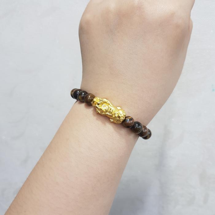 GELANG TANGAN EMAS PIXIU TALI BATU MANAU