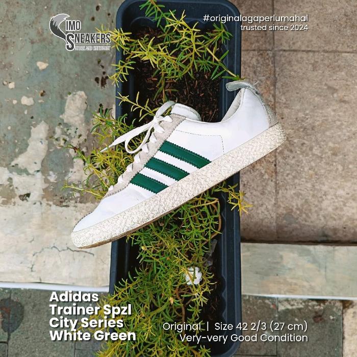 Ultra Rare! Adidas Trainer Spzl (Spezial) Putih Hijau Abu Sepatu Sneakers Unisex Second Original