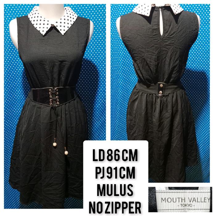PAKAIAN WANITA MINI DRESS PESTA HITAM(MOUTH VALLEY)
