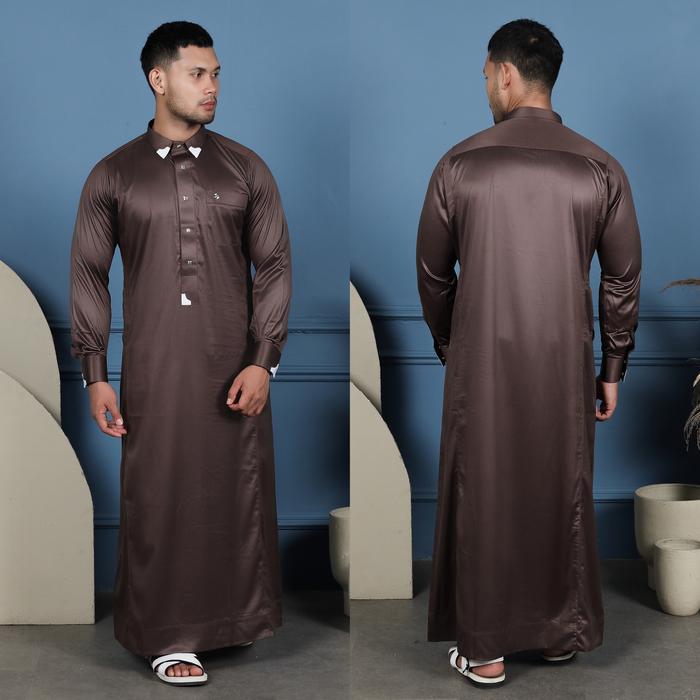 Gamis Saudi Pria Manset Al Zahra Dewasa Az-1838 Coklat