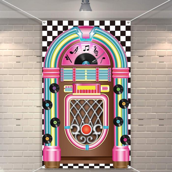 Jukebox Cutout Banner 50's Rock And Roll Banner Photography Backdrop