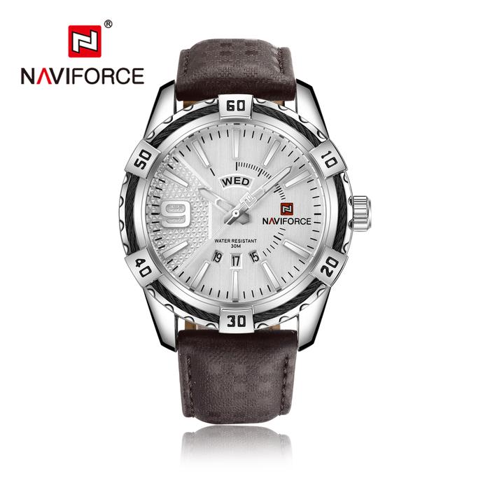 Jam Tangan Pria Navi Force Original Tahan Air Quartz NF 9117 Leather