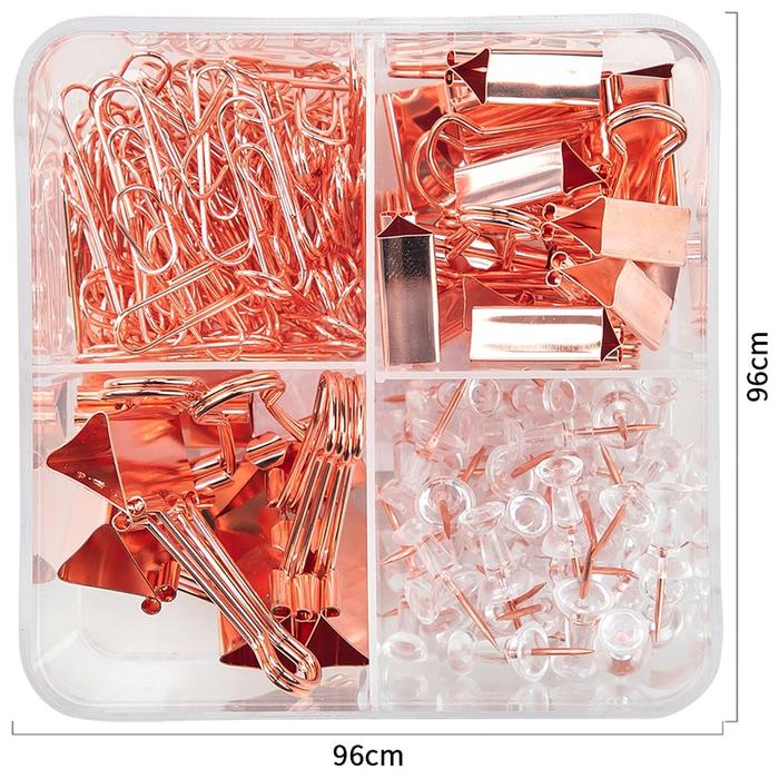 Deli Rose Gold Binder Clips Pins Paper Clips Office Stationery Suit