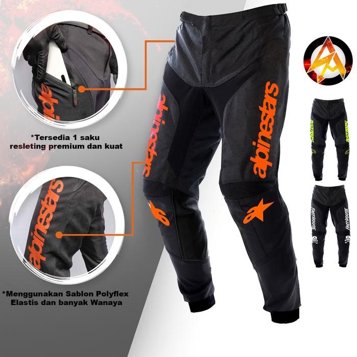 Celana Pants pakaian motor trail motocross motorcross cross trabas adventure enduro Hitam Black (Cel