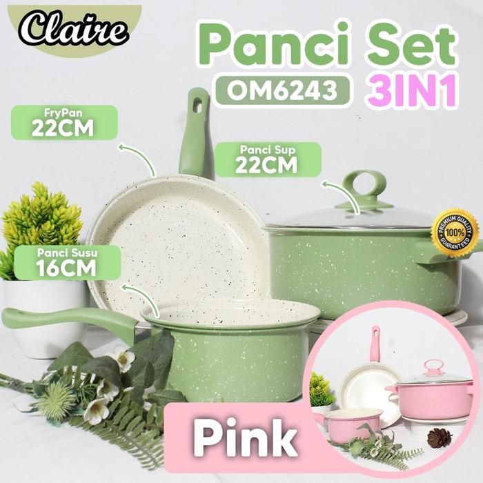 Panci Set 3 Pcs / Fry pan / Sauce pan / Milk pot
