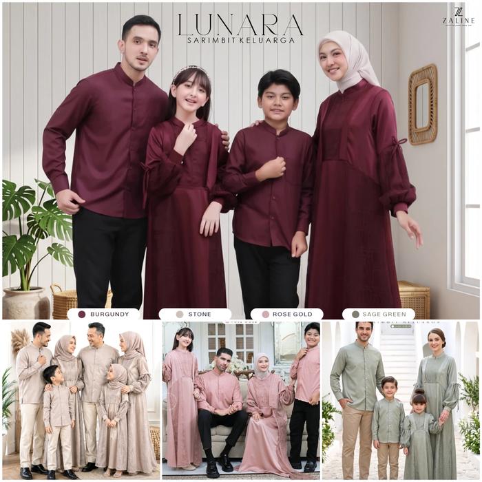 Zaline - Sarimbit Couple 2027 Baju Couples Keluarga Family Set Seragam Lebaran Outfit Pernikahan Dre
