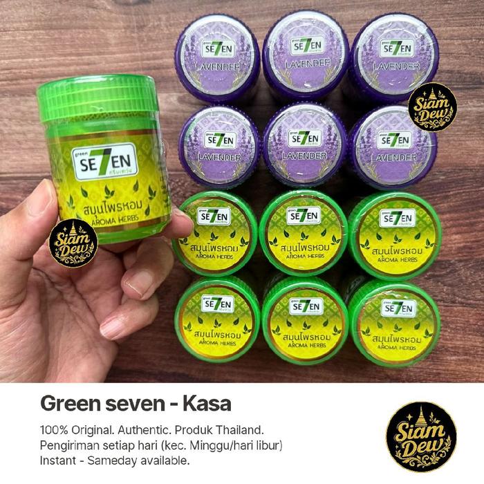 [Asli Thailand] kasa GREEN SEVEN Aroma Herbs Inhaler Herbal Thailand 8g Aromaterapi Hirup Aroma Herb