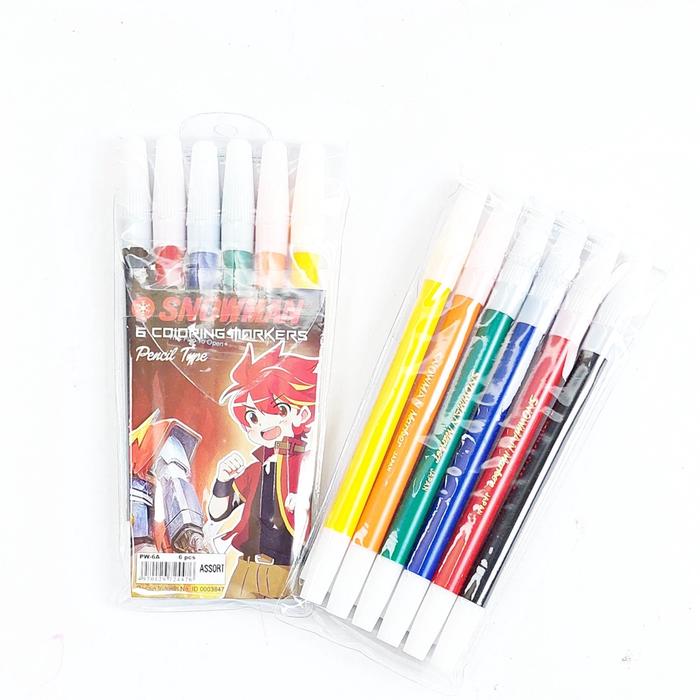 Spidol Mewarnai / Spidol 6 Warna Snowman