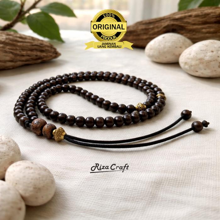 Kalung Tasbih Kayu Kokka Kokah Kaukah Hitam Kecil 99 Butir Asli 100% Original Pria Wanita