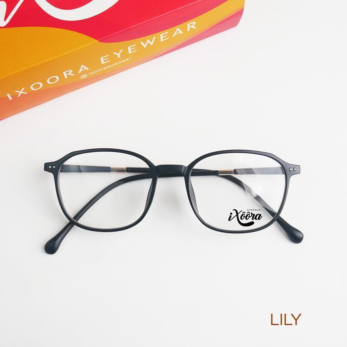 Ixoora Lily - Frame Kacamata Minus Photocromic Photochromic Anti Radiasi Pria Wanita Ueray Sinar Bir