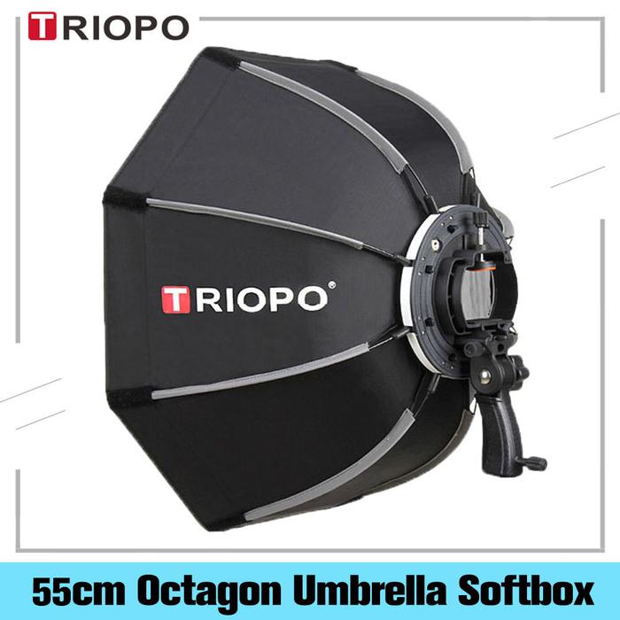 TRIOPO 55cm Foldable Octagon Umbrella Softbox Bracket Mount With