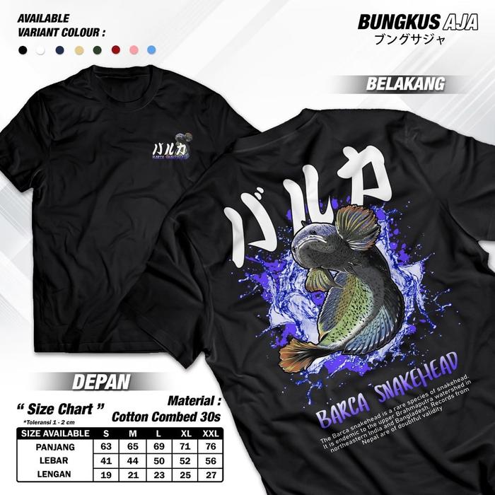 Kaos Ikan Channa Barca Snakehead Tshirt Fish Aquascape Distro Cotton Combed 30s Bungkusaja 1136