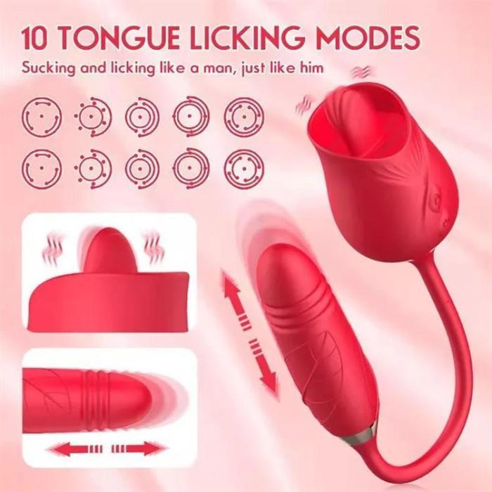 KERUDUNG TERLARIS PRIVACY| ROSE VIBRA 2 In 1 / Alat Bantu Kesehatan Wanita Getar/Alat Pijat Getar PE