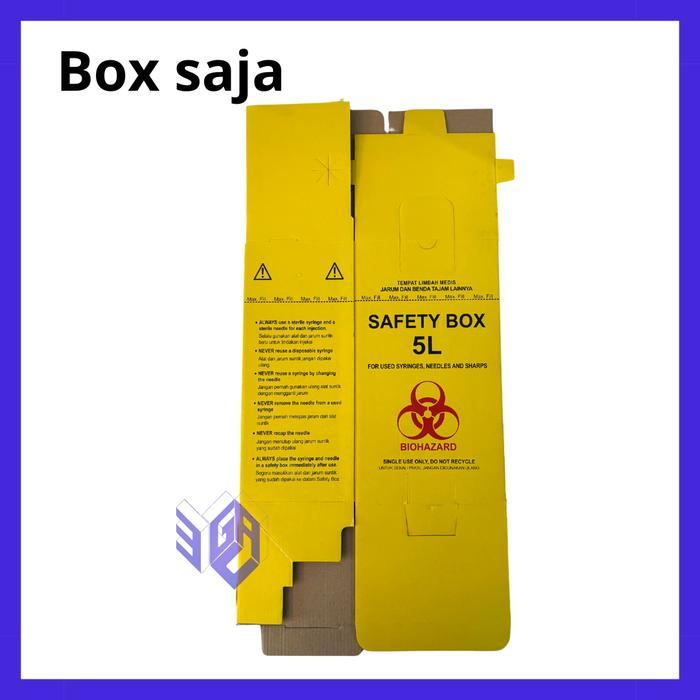 Safety Box Medis 5 Liter Tempat Sampah Biohazard | Kotak Plastik Kuning Jarum Klinik Rumah Sakit