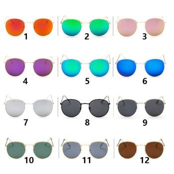 PUGLIA - Kacamata Hitam Unisex Desgin Besi Frame Round Sunglasses Women/Men | COD Bayar ditempat | G