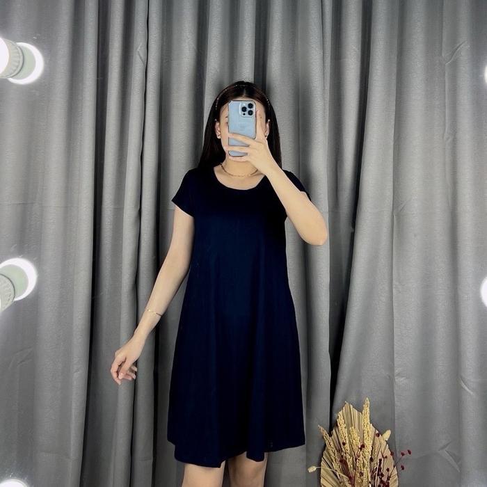 Promo Dress Mola 975 | Swing Dress | Dress Rayon Wanita Lembut Nyaman | Dress Midi Wanita Jumbo Rayo