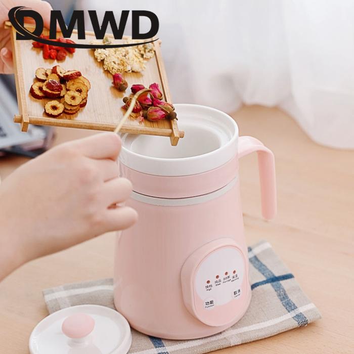 Ceramics Mini Electric Water Kettle Thermal Heating Cup Boiler Soup Health Pot Stew Porridge Noodle 