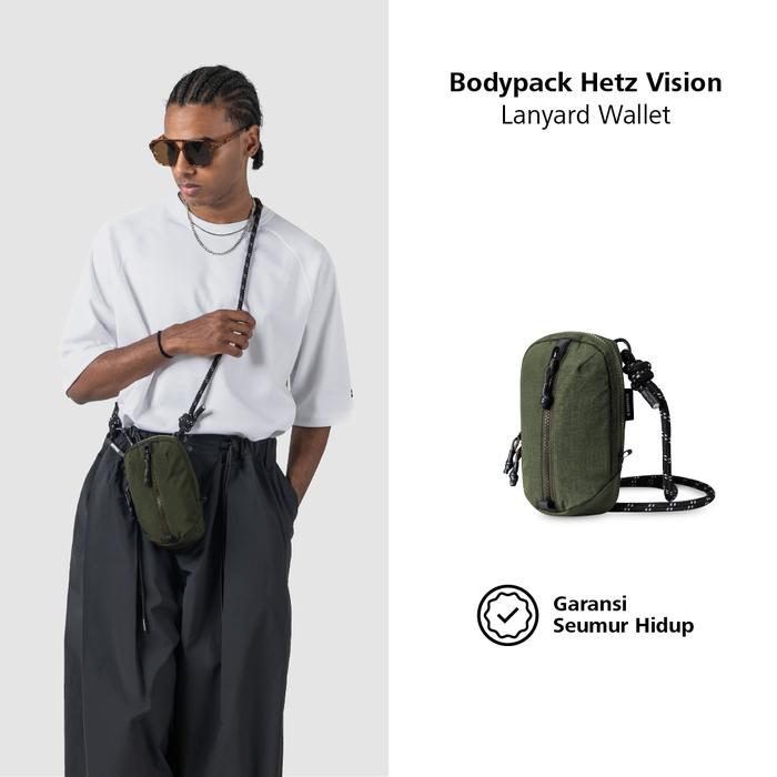 Bodypack Hetz Vision  Travel Pouch Tas Dompet HP Selempang Kecil Ringan dan Kuat - Olive