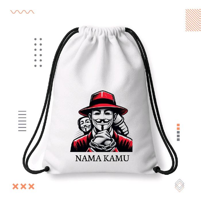 tas serut motif bandit topi