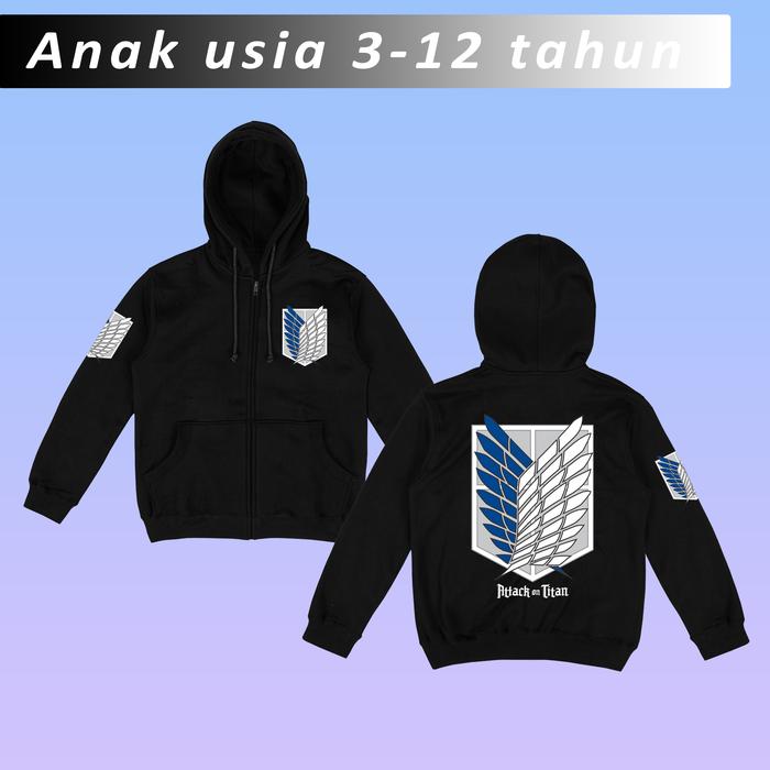 JAKET HOODIE ANAK ATTACK ON TITAN - JAKET ATTACK ON TITAN ANAK