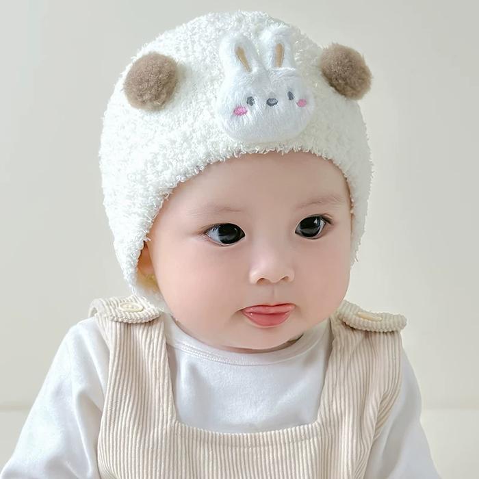 Brownieground Rajut Bayi Anak Perempuan Motif Ball Bear & Bunny Lucu Usia 3 Bulan - 24 Bulan | Tebal